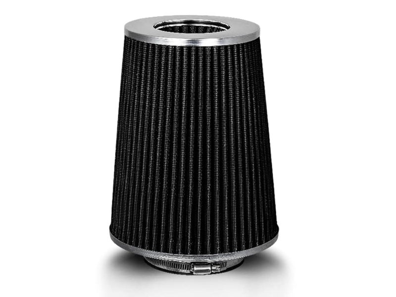 Rtunes Racing BLACK 4" 102 mm Inlet Truck Cold Air Cone Replacement Performance Washable Clamp-On Dry Air Filter (8" Tall) - Image 1